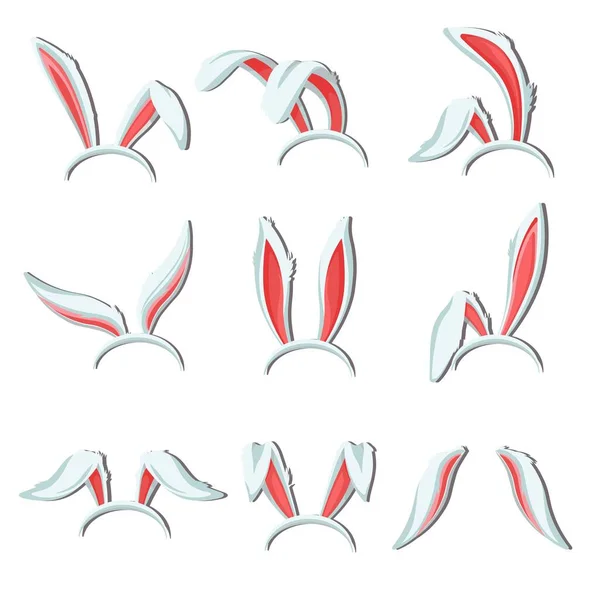 Kostium Element Bunny Uszy Królika Młody Białym Tle Wektor Obiektu — Wektor stockowy