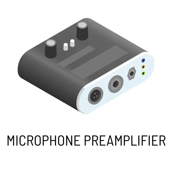 Dispositivo Elettronico Microfono Preamplificatore Segnale Elaborazione Oggetto Isolato Vettore Suono — Vettoriale Stock