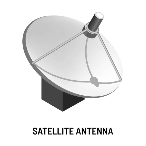 Telecommunication Satellite Antenna Channels Provision Isolated Device Vector Media Data — Stock Vector