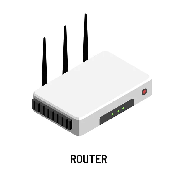 Wifi Router Kablosuz Ethernet Modem Izole Aygıt Vektörü Internet Donanım — Stok Vektör