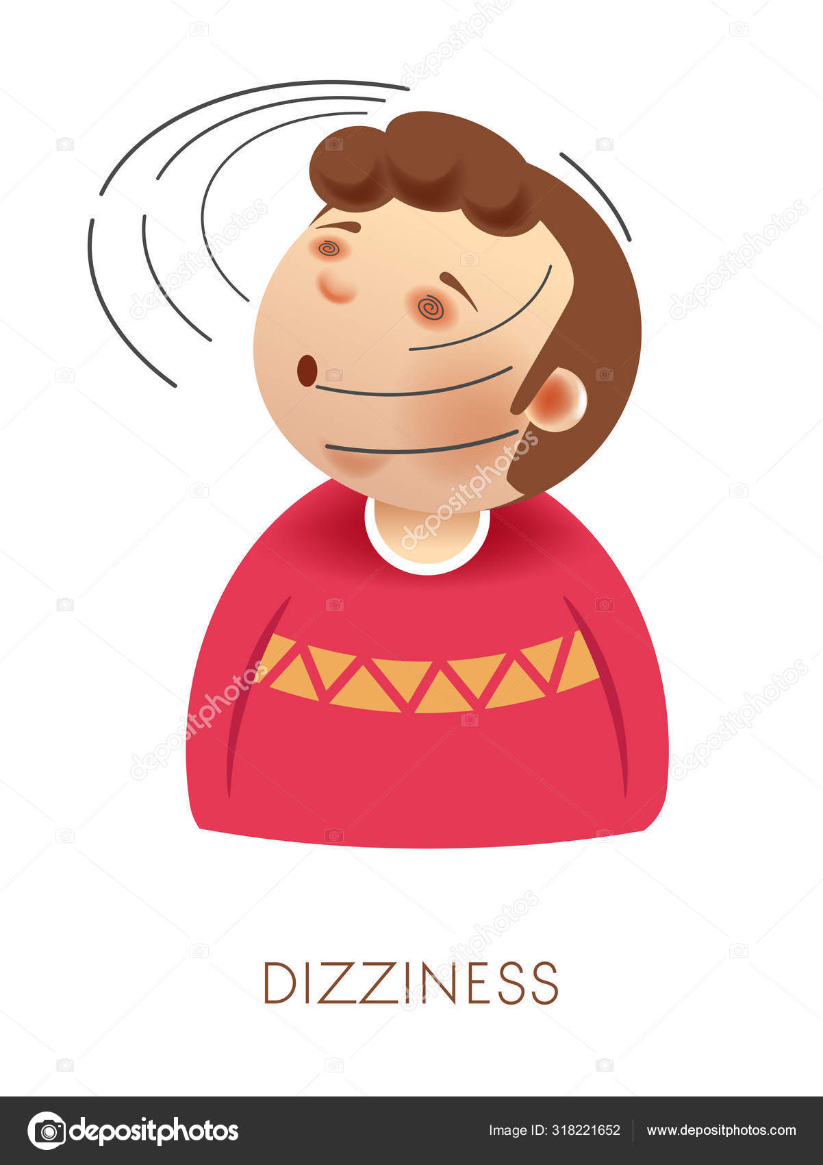 Dizziness Head Spinning Symptom Person Experiencing Dizzy Feeling