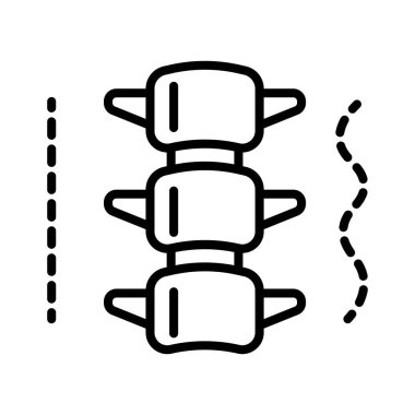 Omurga veya omurga izole çizgi simgesinin anatomik yapısı