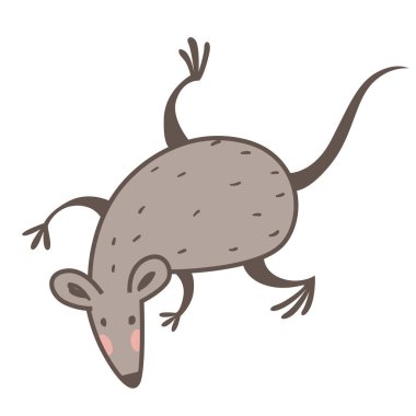 Fare ya da sıçan 2020 Çin Yeni Yılı sembolü izole edilmiş ikon