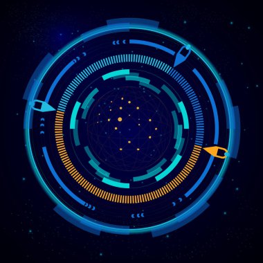 Sanal hedef, dijital göz Hud Ui, gelecekteki arayüz, uzay radarları