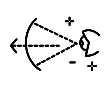 Göz ve normal görme izole çizgi simgesi, göz hekimi