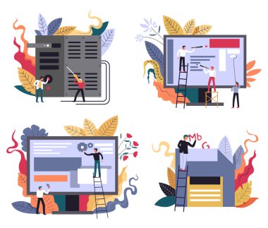 Bilgisayar teknolojisi, web tasarımı ve uygulama geliştirme, programlama simgeleri