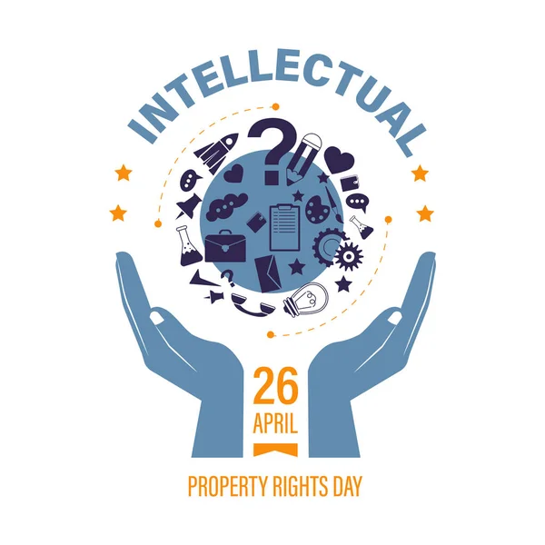 Auteursrechten of intellectuele eigendomsrechten dag geïsoleerd pictogram — Stockvector