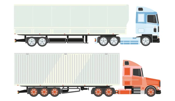 Camião ícones isolados, logística e transporte, entrega —  Vetores de Stock