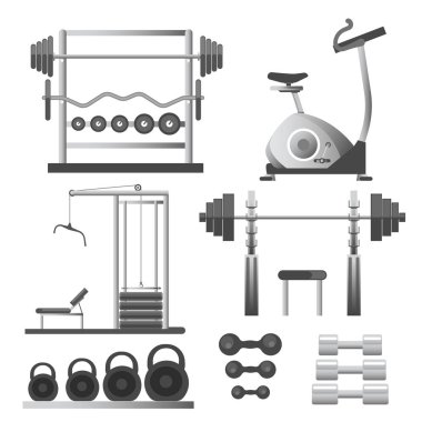 Spor aletleri, eğitim aparatları izole edilmiş simgeler