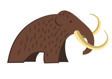 Mamut izole edilmiş ikon, taş devri ve tarih öncesi hayvan.