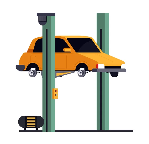 Fahrzeugaufzug, Autoreparaturservice isoliert Symbol — Stockvektor