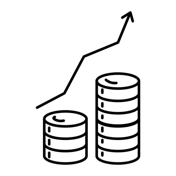 投资增长图表、银行和金融孤立线 — 图库矢量图片