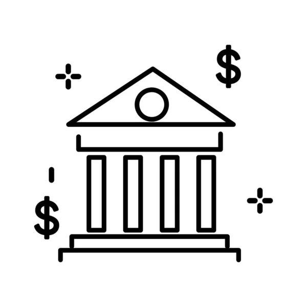 Bankovní budova, univerzita nebo soudní budova, klasický řecký architekt — Stockový vektor