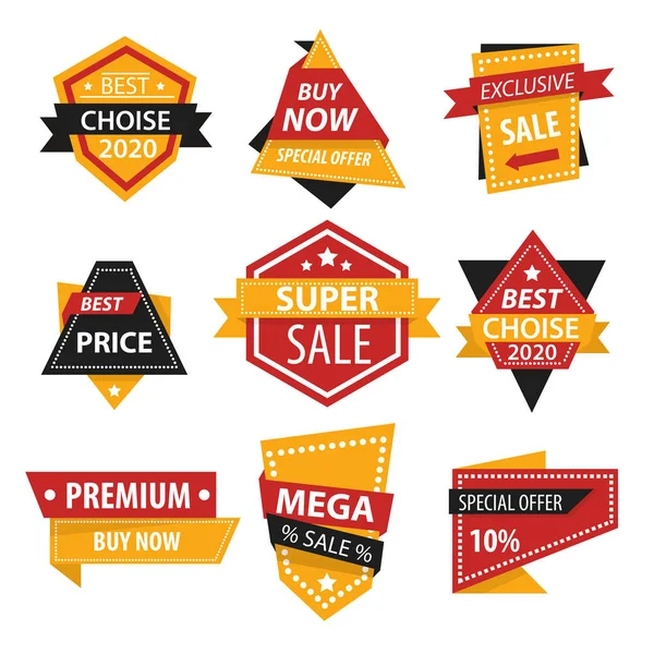 Verkoop Beste Prijs Badges Label Shop Tag Geïsoleerde Pictogrammen Vector — Stockvector