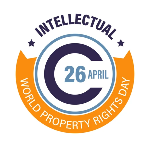 Παγκόσμια ημέρα δικαιωμάτων πνευματικής ιδιοκτησίας λογότυπος ημέρας με πνευματικά δικαιώματα — Διανυσματικό Αρχείο
