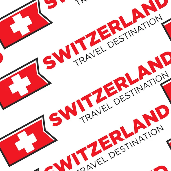 Svizzera destinazione di viaggio modello senza soluzione di continuità con Swiss natio — Vettoriale Stock