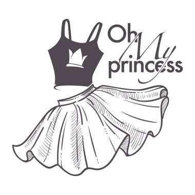 Oh my princess shop logo with top and flared skirt