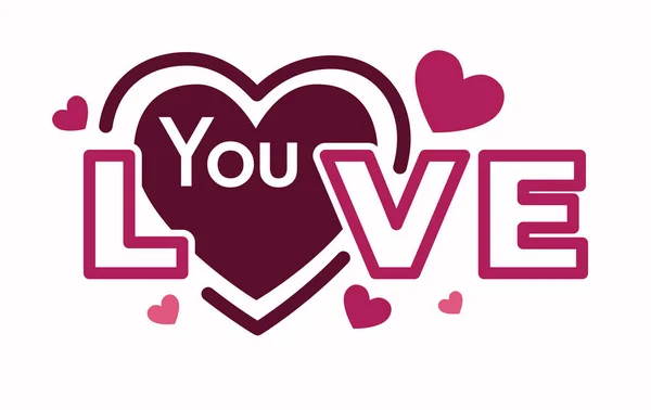Liebe dich per SMS mit unkorrigierten rosa Herzen — Stockvektor