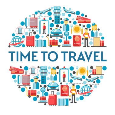 Seyahat ve uçuş, havaalanı personeli ve ekipman izole ikon vektörü. Metal çerçeve ve bavul veya bagaj, uçak ve taksi, geçiş kartı ve havaalanı. Pasaport ve yolcu, pilot ve hostes