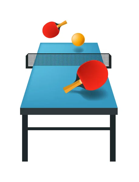 Table Tennis Pingpong Match Items Isolated Icon Vector Sport Game — Stock Vector