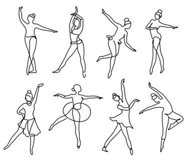 Sürekli olarak farklı pozitiflerde balerin çizimleri çiziyor.