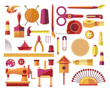 Dikiş ve kağıt işleri için el yapımı Diy projeleri simgeleri 