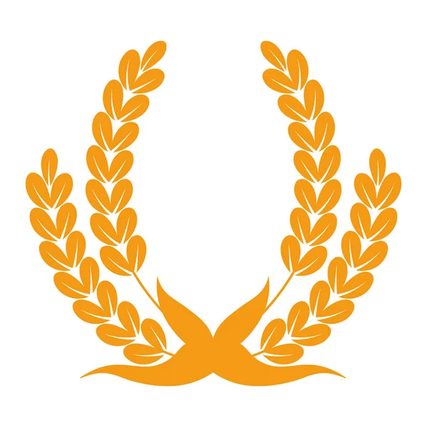 Épillets ou épis de céréales comme emblème héraldique décor isolé ico — Image vectorielle