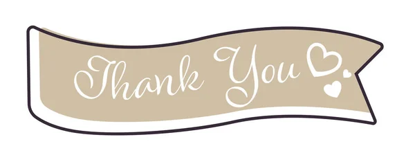 Thank You Sign Ribbon Greeting Card Decor Banner Template Vector — Stok Vektör