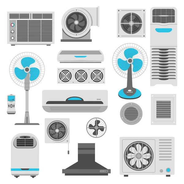 Air conditioners and fans Stock Vector Image by ©Sonulkaster 180492582