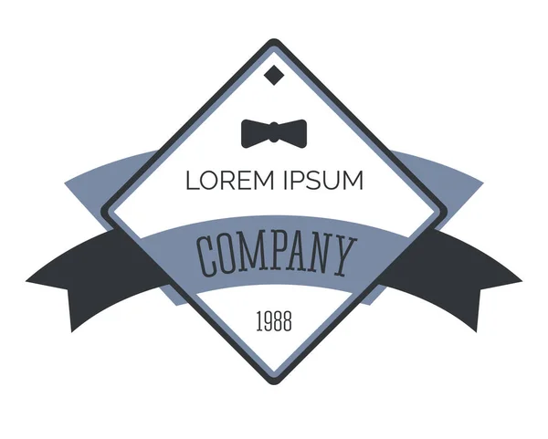 Corporate Identity Retro Style Business Logo Design Gentleman Bowtie Isolated — Stock Vector