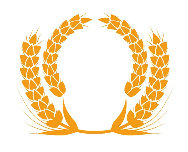 Weizen Oder Gerstenstacheln Getreidestacheln Als Heraldisches Logo Roggen Und Hirse — Stockvektor