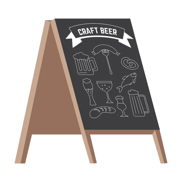 Craft Beer Menu Isolated Icon Pub Street Stand Stopper Vector — Stock Vector