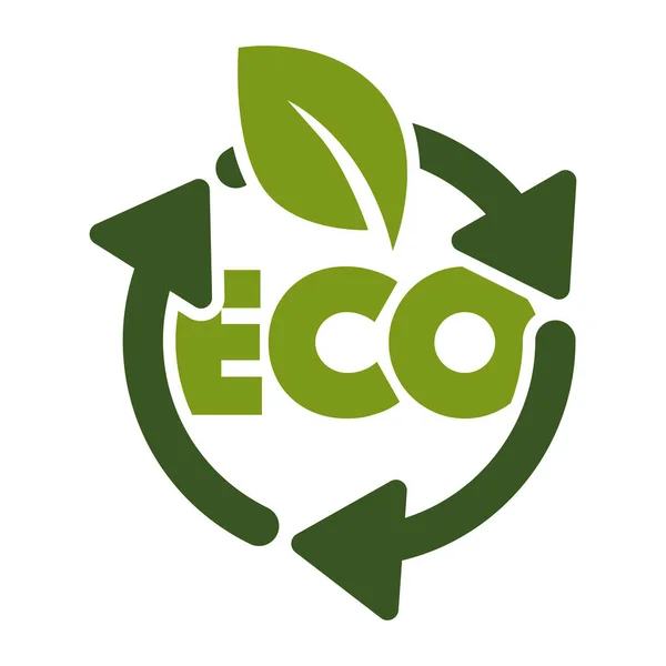 Groene Blad Eco Recycling Teken Geïsoleerde Huisstijl Gebladerte Vector Bedrijfsicoon — Stockvector