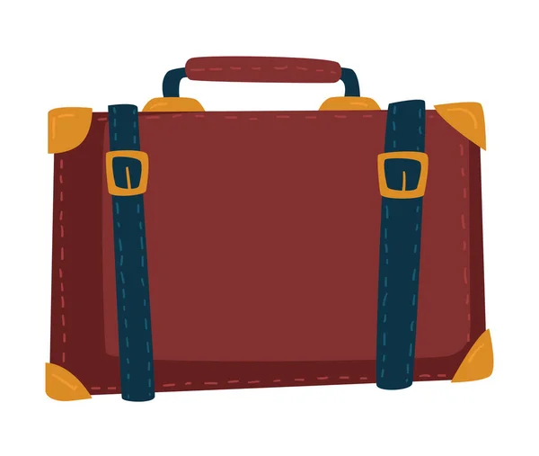 Resväskor Eller Portfölj Bagage Eller Väska Retro Tillbehör Isolerad Ikon — Stock vektor
