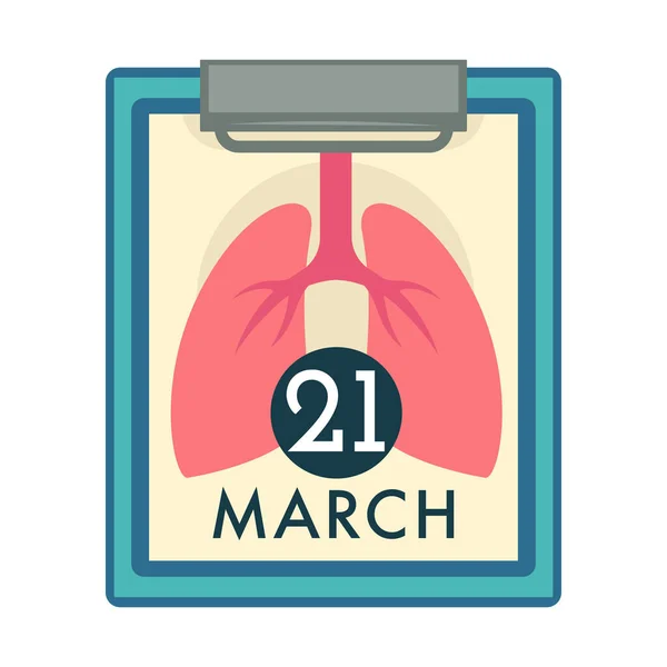 Всесвітній День Туберкульозу Легені Блокноті Ізольовані Іконки Вектор Легеневі Захворювання — стоковий вектор
