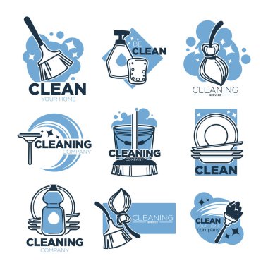 Temizlik servisi izole edilmiş simgeler, temizlik araçları