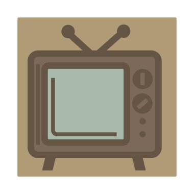 Anten, retro aygıt, izole edilmiş simge ile TV seti