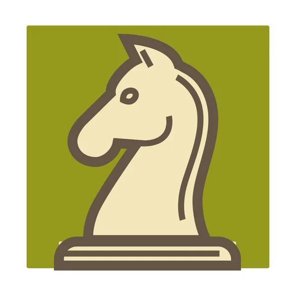 Шахова гра ізольована ікона, інтелектуальна гра, лицарська фігура — стоковий вектор