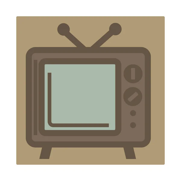 Televisor con antena, dispositivo retro, icono aislado — Archivo Imágenes Vectoriales