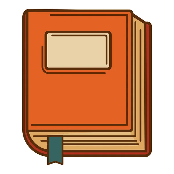 Livre d'écriture icône isolée, livre avec signet, volume épais — Image vectorielle