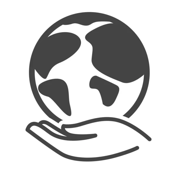 Hand och planet isolerad ikon, miljö och ekologi tecken — Stock vektor