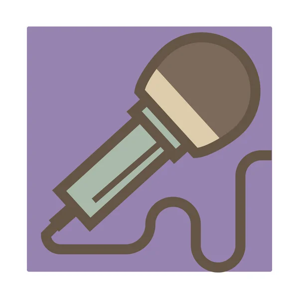 Иконка микрофона, караоке и студия звукозаписи — стоковый вектор