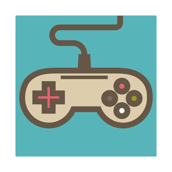 Joystick icono aislado, gamepad o controlador de juego con cable — Vector de stock