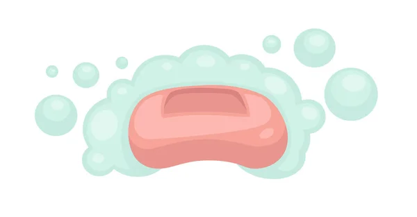 Mýdlo Pěnou Měkká Mýdlová Voda Bublinkami Izolované Výrobky Pro Mytí — Stockový vektor