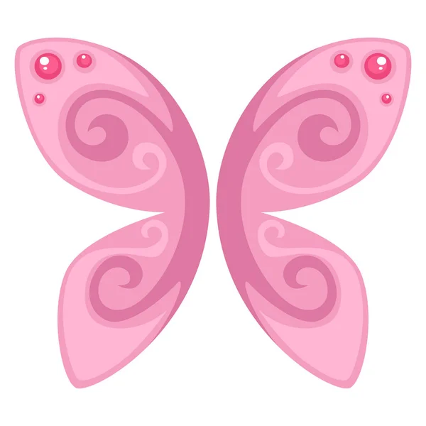 Motýl Růžovými Křídly Drahokamy Izolovanou Výzdobou Nebo Šperky Izolovaný Hmyz — Stockový vektor