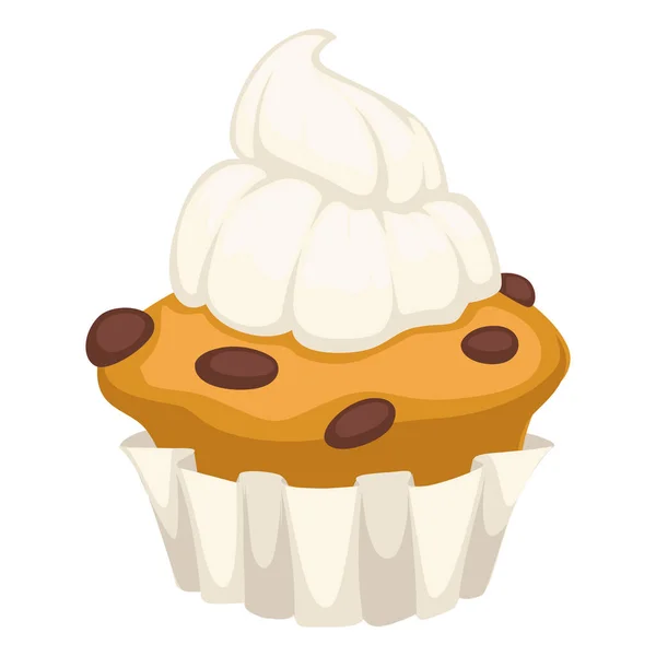 Sobremesa Assada Padaria Decoração Cupcake Com Chantilly Mousse Bolo Cozido —  Vetores de Stock