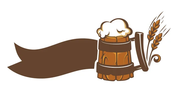Λογότυπος Ζυθοποιείου Μπύρας Χώρο Αντιγραφής Ένα Ποτήρι Μηλίτη Μια Μπύρα — Διανυσματικό Αρχείο