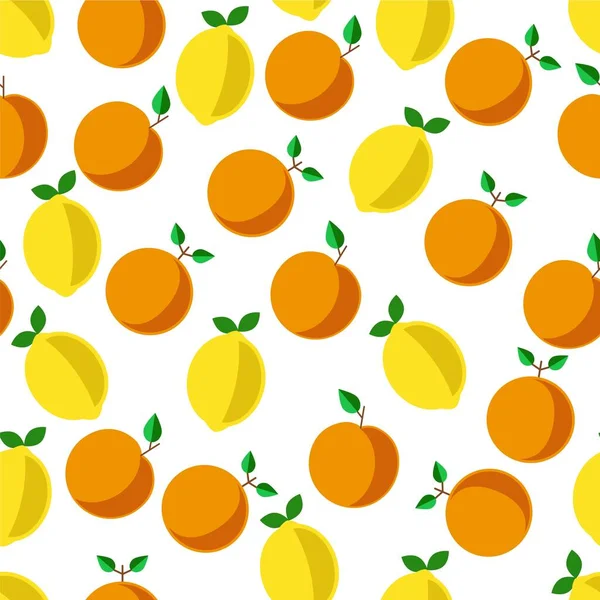 Tropisch Fruit Voor Vegetarisch Veganistisch Menu Naadloos Patroon Van Sinaasappel — Stockvector
