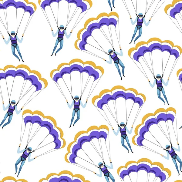 Caractère Parachutiste Passe Temps Sports Extrêmes Dans Les Loisirs Passe — Image vectorielle