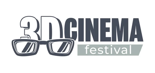 Kinofestival Der Filme Isoliertes Monochromes Banner Mit Brille Präsentation Des — Stockvektor